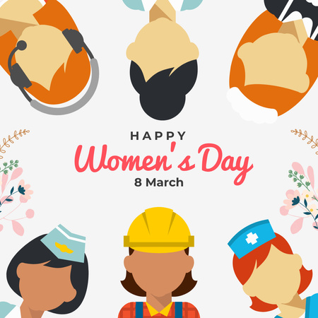 Women's Day with Women of Different Professions Instagram Design Template