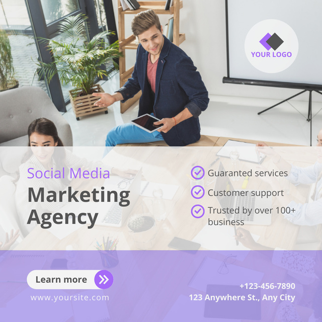 Modèle de visuel Social Media Agency Services for Business Promotion - Instagram