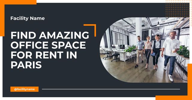 Office Space For Rent In Paris Facebook AD Design Template