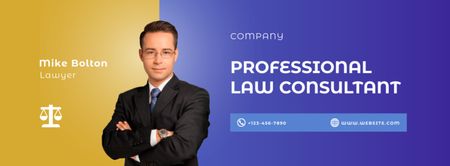 Legal Services Offer with Confident Lawyer Facebook cover Design Template