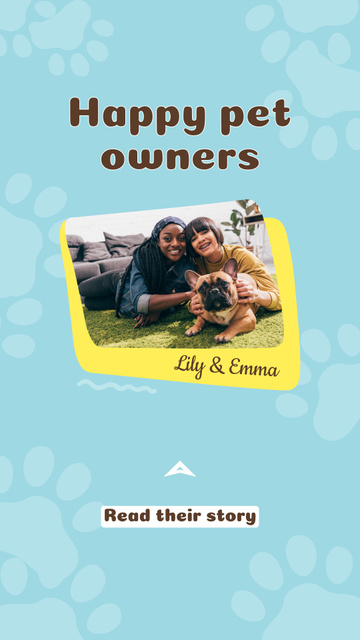 Plantilla de diseño de Happy Pet Owners Stories As Feedback Instagram Video Story 
