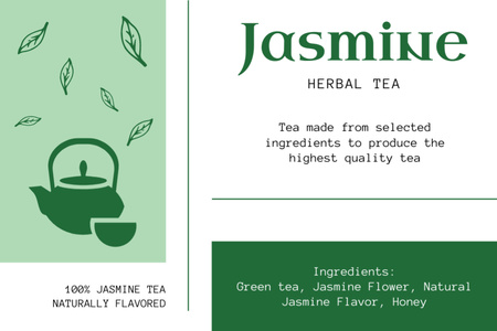 Plantilla de diseño de Té de hierbas de jazmín Label 