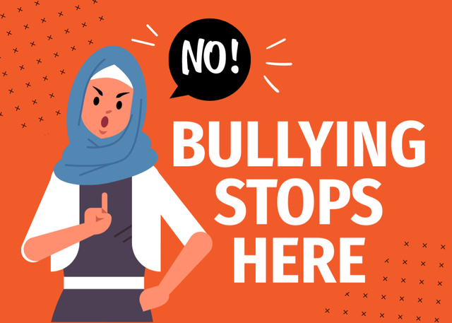 Empathetic Appeal to End Bullying in Society Postcard 5x7in Tasarım Şablonu