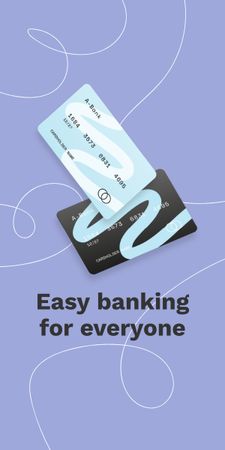 Banking Services ad with Credit Cards Graphicデザインテンプレート
