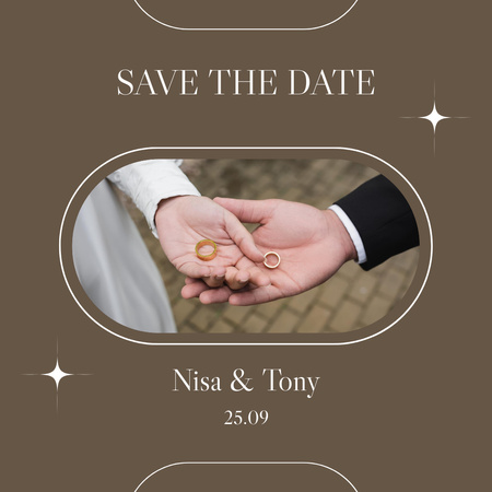 Wedding Invitation with Gentle Touches Hands Instagram Design Template