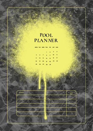 Plantilla de diseño de Pool Monthly Planning Schedule Planner 