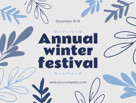 Invitation to Annual Winter Festival Postcard 4.2x5.5in Design Template