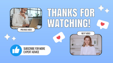 Young Bloggers Thanks for Watching Videos YouTube outro Design Template