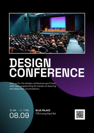 Design Conference Announcement in September Poster Design Template