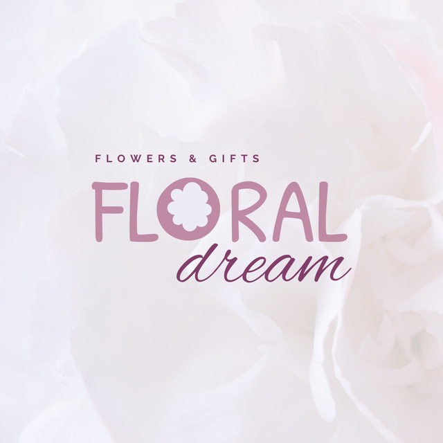 Modèle de visuel Flower Shop with Tender Floral Pattern - Logo