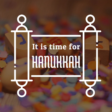 Happy Hanukkah dreidels Animated Post Design Template