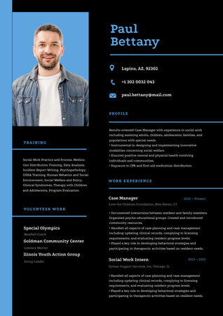 Skills and Experience in Social Work Practise Resume Design Template