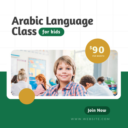 Designvorlage Arabischkurse für Kinder für Instagram