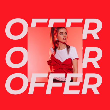 Designvorlage Stylish Woman in Red Outfit on Women's Day für Instagram