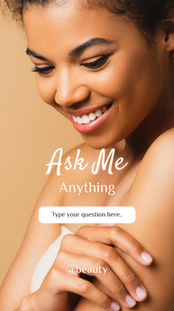 Ask Me Anything Form With Happy African American Woman Instagram Story Design Template