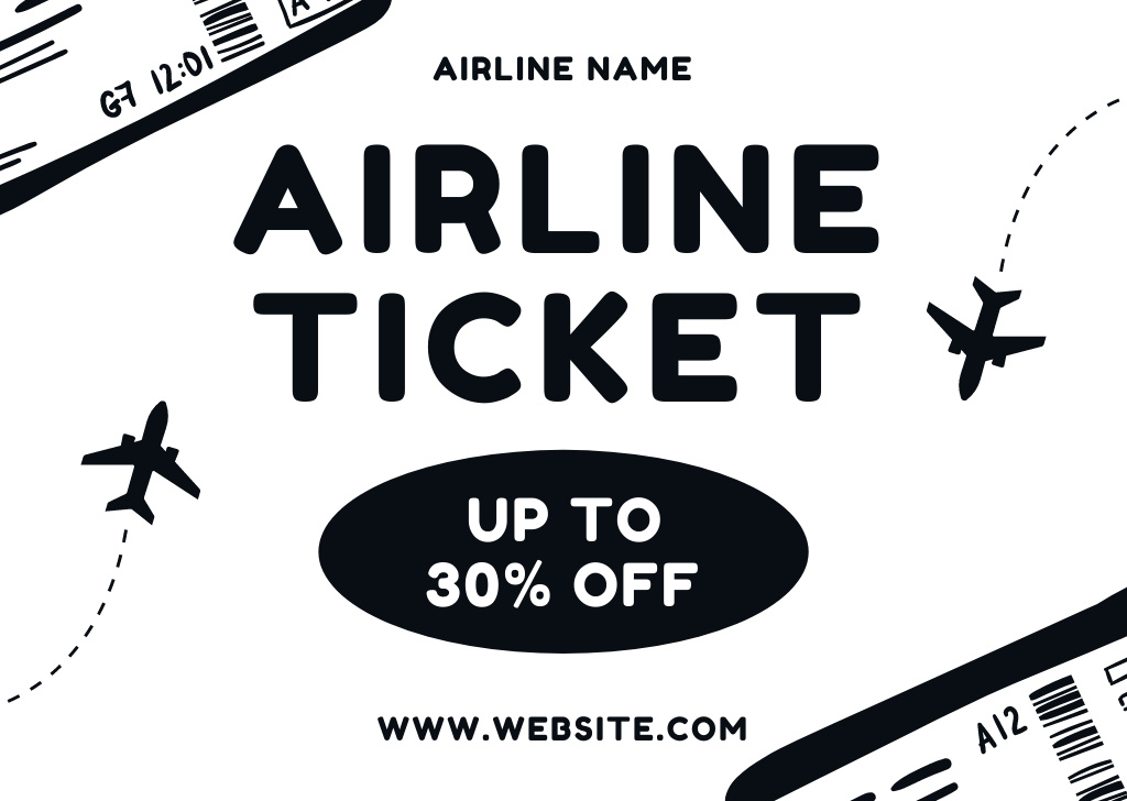 Airline Tickets Sale Card – шаблон для дизайну