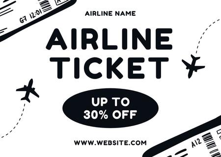 Airline Tickets Sale Card Design Template