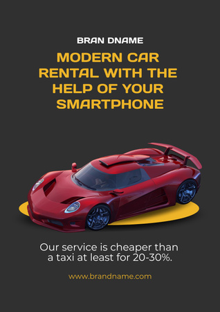 Ontwerpsjabloon van Poster van Advertisement for Car Hire Service