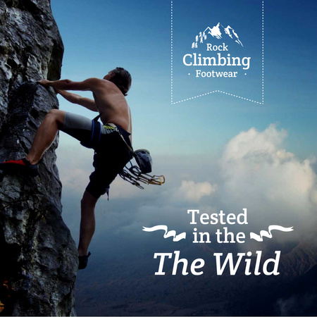Rock climbing footwear Advertisement Instagram Design Template