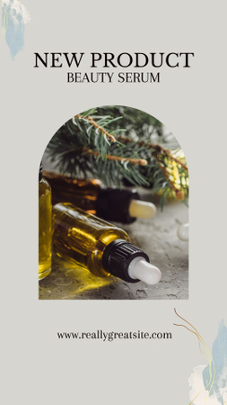 Designvorlage Schönheitsserumprodukt in der Flasche mit Pipettenförderung für Instagram Story