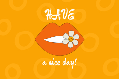 Ontwerpsjabloon van Postcard 4x6in van Have A Nice Day Wishes in Orange