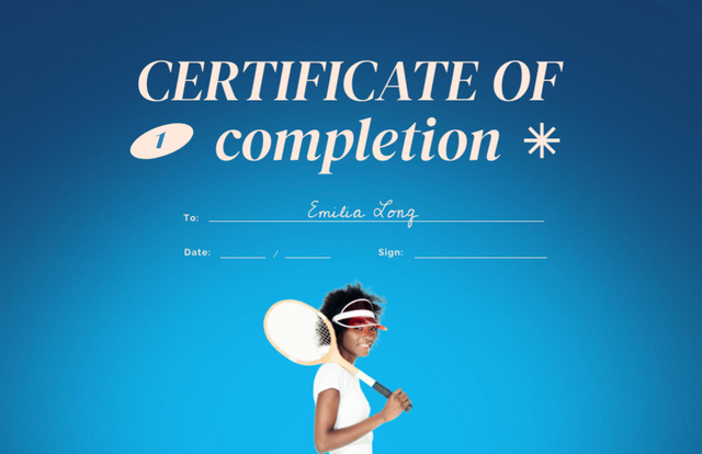 Tennis Course Completion Award Certificate 5.5x8.5in Tasarım Şablonu