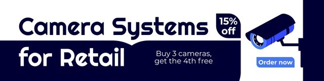 Designvorlage Camera Systems for Retail für LinkedIn Cover