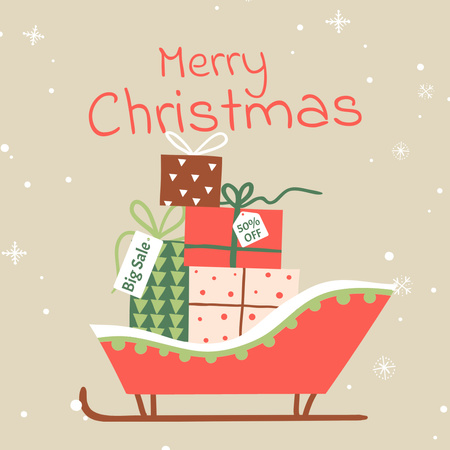 Cute Christmas Holiday Greeting Instagram – шаблон для дизайна