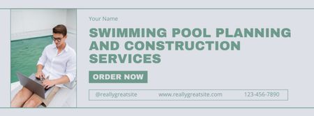 Pool Planning and Construction Service Facebook cover Design Template