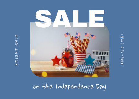 Template di design USA Independence Day Sale Announcement Postcard 5x7in