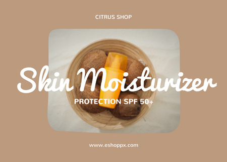 Summer Skincare Moisturizer Promotion aurinkosuojalla Postcard 5x7in Design Template