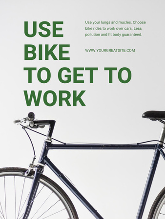 Ecological Bike to Work Concept Poster 36x48in Design Template