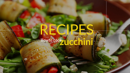 Ontwerpsjabloon van Youtube van Recipe book for preparing zucchini