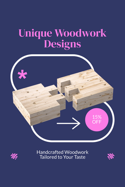 Szablon projektu Ad of Unique Woodwork Designs Pinterest