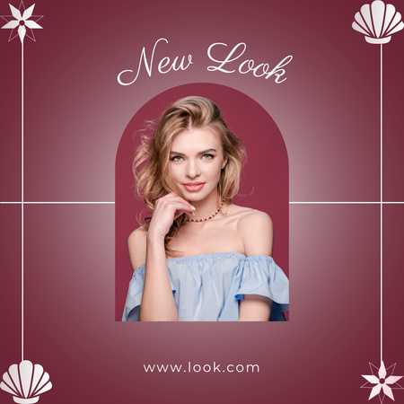 New Clothing Collection Ad with Young Woman Instagram Design Template