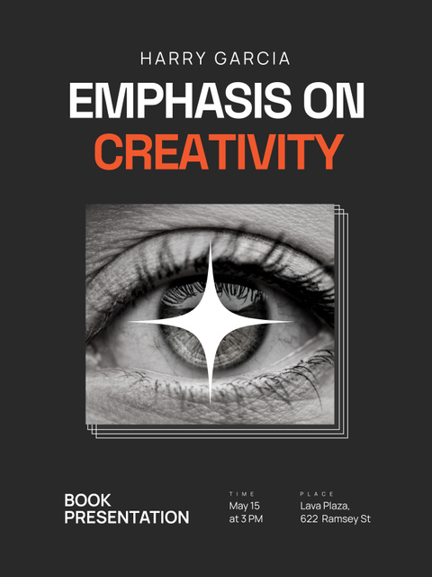 E-book Edition Announcement with Human Eye Poster US Tasarım Şablonu