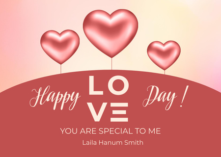 Happy Valentine's Day Greeting with Beautiful Hearts Card – шаблон для дизайну