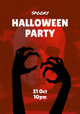 Halloween Party Announcement Poster Design Template