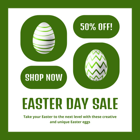 Easter Day Sale Announcement with Big Discount Instagram AD Design Template
