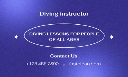 Diving Lesson Offer for People of Different Ages Business Card 91x55mm Design Template