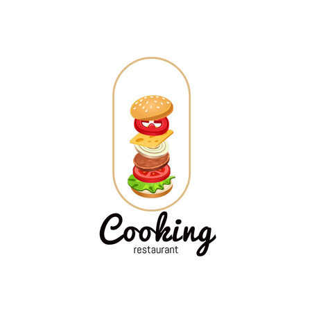 Fast Food Restoranı veya Lokanta Animated Logo Tasarım Şablonu