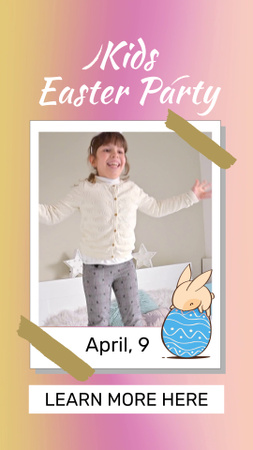 Children Festive Party Announcement For Easter TikTok Video Design Template