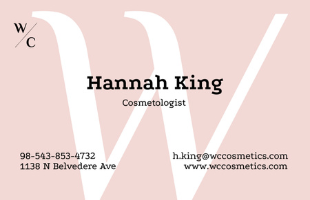 Cosmetologist Service Offer Business Card 85x55mm Design Template