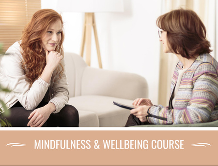 Designvorlage Mindfullness and Wellbeing Course für Postcard 4.2x5.5in