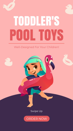 Yeni yürümeye başlayan çocuklar için oyuncak satışı Instagram Video Story Tasarım Şablonu