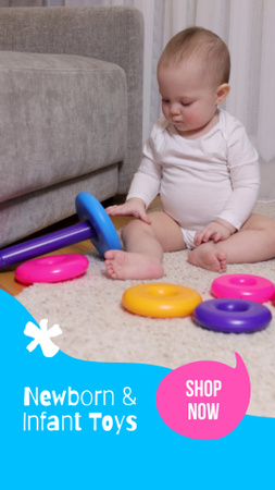 Plantilla de diseño de Oferta de juguetes coloridos para bebés y recién nacidos TikTok Video 