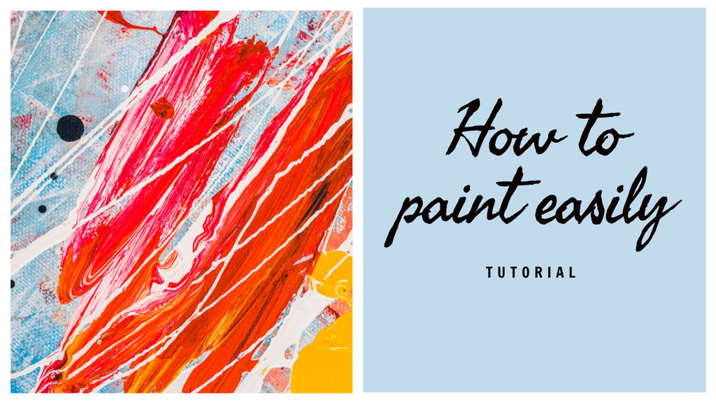 Painting Tutorial Ad Youtube Thumbnail Design Template