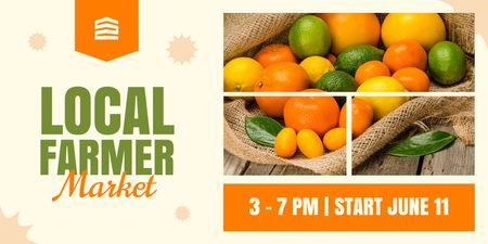 Sale of Citrus Fruits at Local Farmers Market Twitter Design Template