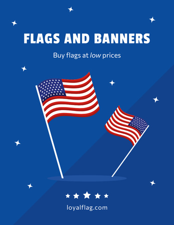 USA Independence Day Sale of Flags Poster 8.5x11in Design Template