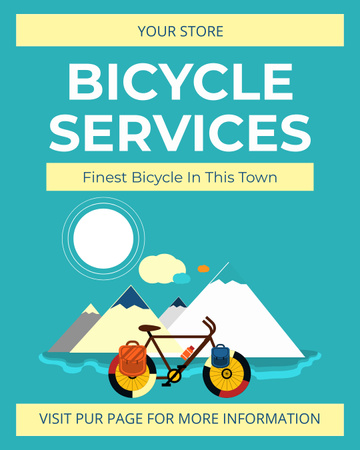 Platilla de diseño Finest Bicycles in Town for City Tours Instagram Post Vertical